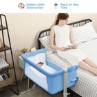 Portable Baby Bed Side Sleeper Infant Travel Bassinet Crib W carrying Bag Blue