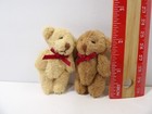 Pair Miniature Stuffed Teddy Bears   1 Tan 1 Brown   Jointed Arms Legs   2 1 2 