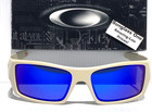 Oakley Gascan Matte Sand Tan Polarized Galaxy Blue Mirror Sunglass 9014-e1