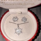 Brilliance Silver Plated Crystal Snowflake Necklace   Earrings Set