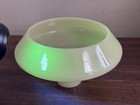 Vtg 6in Custard Uranium Glass Hanging Ceiling Light Fixture Globe Shade Art Deco