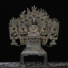 8 4  Old Chinese Copper Gilt Buddhism Northern Wei Buddha Backlight Statue