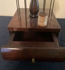 Antique Wood Sewing Box W  Thread  Holders  Pincushion And Drawer