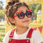 Kids Mouse Ear Bow Sunglasses Round Frames Girls 4 Colors 1 Pair
