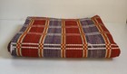 Antique Wool   Linen Hand Woven Overshot Blanket Center Seam 66x92   