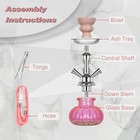 2-hose Small Pink Glass Hookah Set - Portable Water Shisha Pipe