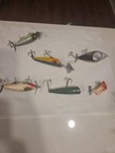 Lot Of 6 Vintage Wooden Fishing Lures Heddon Others