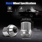 20pcs M14x1 5 Large Acorn Seat Wheel Lug Nuts  Closed End One-piece  Chrome