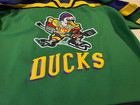 The Mighty Ducks Movie Hockey Jersey Medium  99 Adam Banks Green Yellow Purple