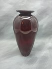 Vintage Ruby Red Hand Blown Glass Bottle   Bud Vase - 9    Tall