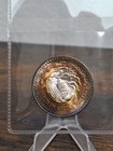 Mexican Libertad 1985 Onza Toned Silver Coin Blast White Bullseye    target Toning