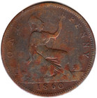 1860 Great Britain Queen Victoria One Penny