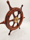 Nautical Wooden Brass Ships Wheel Wall Decor Marine Boat Steering Wheel-12 