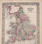 1867 England   Wales  Map Original - S a  Mitchell - Counties - Railroads