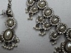 Indian Bridal Set  Silver And Pearl Necklace  Earrings  And Tikka