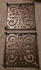 2 Pack Cast Iron Trivet  7 25  Sq  With Vintage Patterns Rustprotect