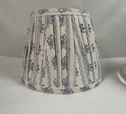 2 Vtg 90s Cottagecore Lamp Shade Blue White Pleated Fabric Floral French Country