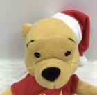 Disney Store Santa Winnie The Pooh Bean Bag Plush Christmas 8  Holiday Vintage