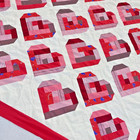 Handmade Red Hearts Cotton Patchwork Queen Size Quilt Top topper 86x86 