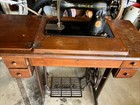 Vintage Singer Sewing Machine With Table Stand And Treadle 