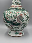 Large Antique 19th C Chinese Wucai Phoenix Peony Porcelain Vase 17 