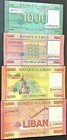 Liban Livres Unc Mini Set Of 4 Issue 2014-19 Lebanon Unc B New Notes Free Ship 