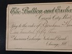 1895-  153 00 Bullion   Exchange Bank Of Carson City  Nevada Bank Check