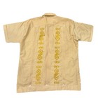 Vintage 70s Chacmool Guayabera Embroidered Traditional Mexican Button Shirt 40 M
