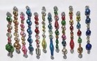                12 Vtg Mercury Glass Garland Icicle Bead Christmas Tree Ornaments 4 4 5 