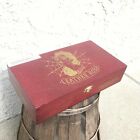 Deadwood Leather Rose Empty Wooden Cigar Box 11x6x2 5