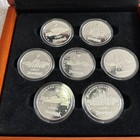 Rare Disney Diamond Celebration Silver Plated Coin Set Of 7 In Case