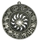 Vintage Zodiac Signs Celestial Sun Pendant For Necklace   Round Astrology Jewerl