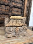 Antique Wooden Column Base Candle Holder   Hand-carved Architectural Salvage