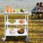 3-tiers Foldable Outdoor Cart  Folding Trolley Outdoor Foldable Grill Cart 200kg