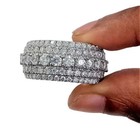 Real 925 Sterling Silver 4 20 Ct Moissanite Men s Eternity Anniversary Band Ring
