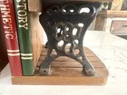 Vintage Enesco 1975 School Daze Antique Classroom Desk Bookends Wood And Iron