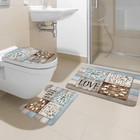 4 Pcs Rustic Floral Flower Complete Bathroom Set Shower Curtain And Rugs 72wx72h
