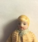 Antique 2 25    Bisque Or China Dollhouse Boy  excellent All Original Hard To Find