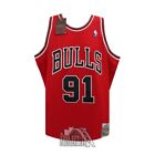 Dennis Rodman Autographed Chicago Red Mitchell   Ness Basketball Jersey -bas  l 