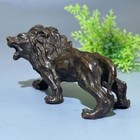 Antique Bronze Lion Statue Vintage Animal Figurine Home Decor Collectible
