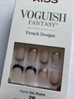 Kiss Nails Voguish Fantasy Gel Glue-on Manicure  French Designs  Short 91234
