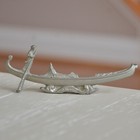 Venezia Gondola And Gondolier Pewter Figurine Figure Vintage