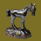 Horse Figurine Iron Paperweight Cast Bronze Vintage Standing Farmhouse Statue
