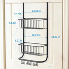 Over Door Shower Caddy  2-tier Rustproof Metal Organizer   With 6 Hooks