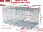 Galvanized X-large 2 Of Breeding Flight Bird Double Stand Cages Center Dividers