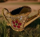 Estee Lauder  beautiful Watering Can  Solid Perfume Compact Swarovski -vintage