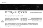 Peppermill Resorts Reno  Sparks   Wendover  Nv - Casino Slot Card With P880672-1