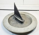 Vtg The Mariners Sundial Cast Aluminum Birdbath Roman Numerals Sailboat 12    