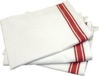28x18 Vintage Red Striped Cotton Dish Towels - 3-pack For Kitchen Elegance