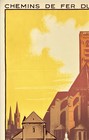 Original Vintage Poster Soissons French Railroad Travel Tourism France Linen